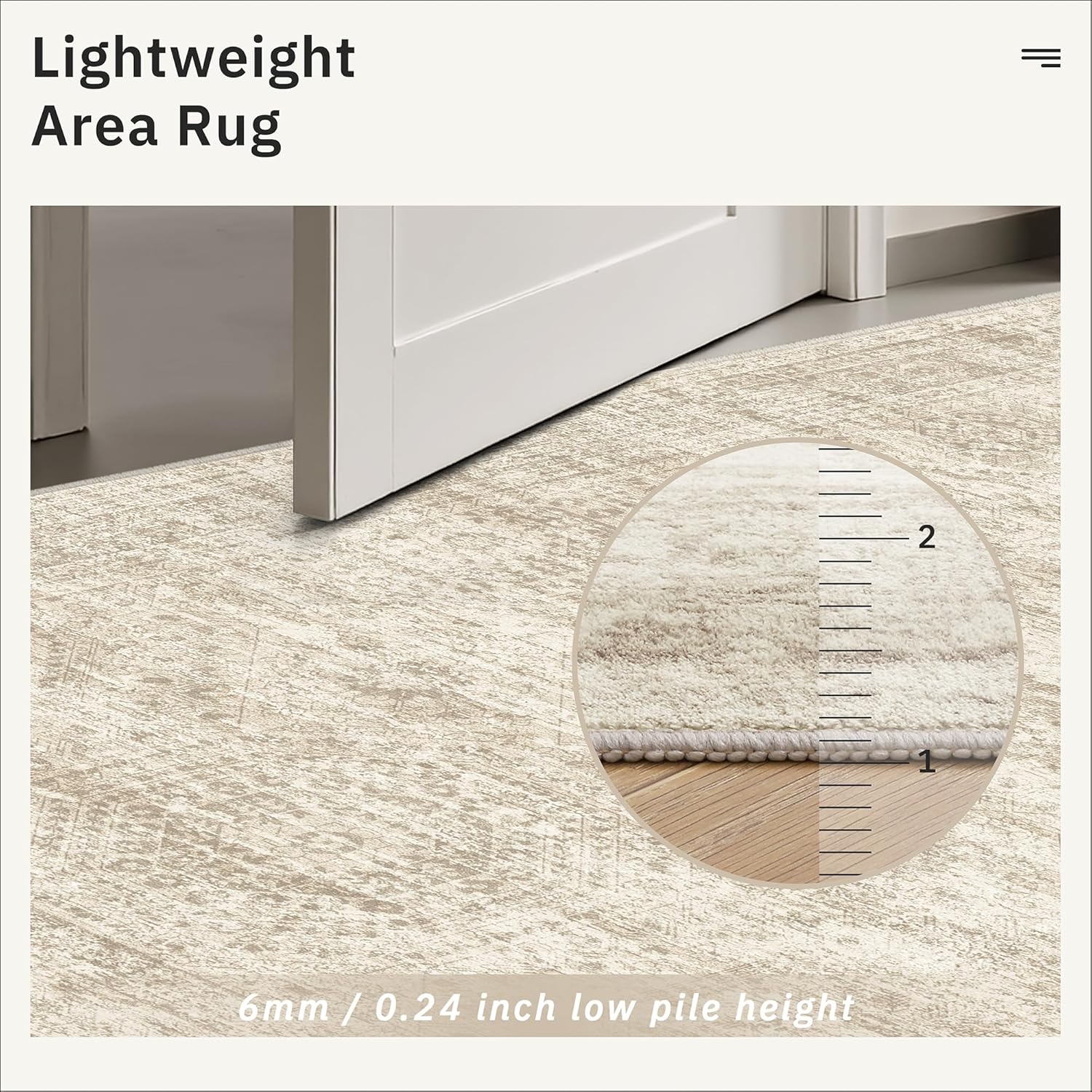 Soalmost Washable Area Rug 8x10, Large Soft Rugs for Living Room Vintage Beige Carpet 8x10 Area Rugs for Bedroom Dining Room Non-Slip Stain Resistant Under Table Rug - Image 6