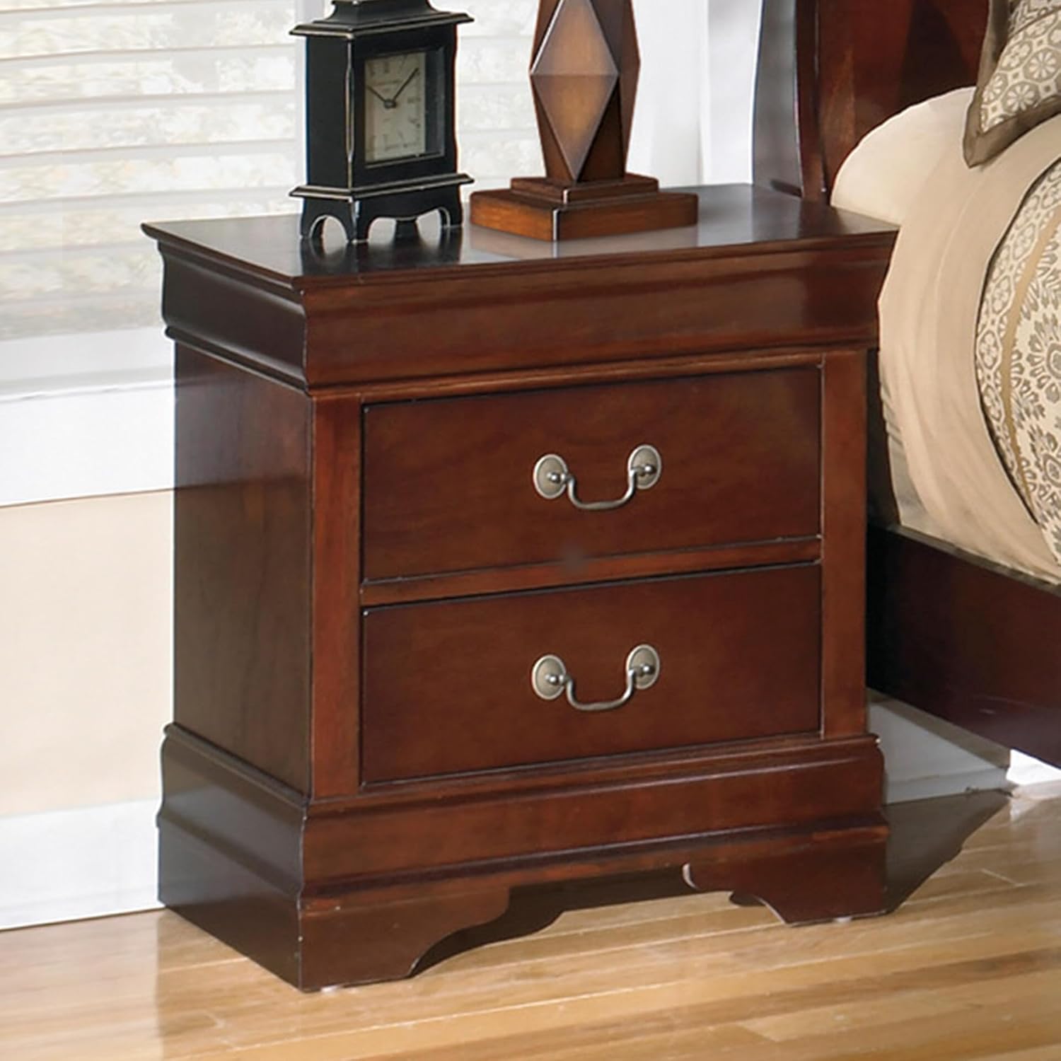 Signature Design by Ashley Alisdair Traditional 2 Drawer Nightstand, 23.75" Tall, Dark Brown - Image 2